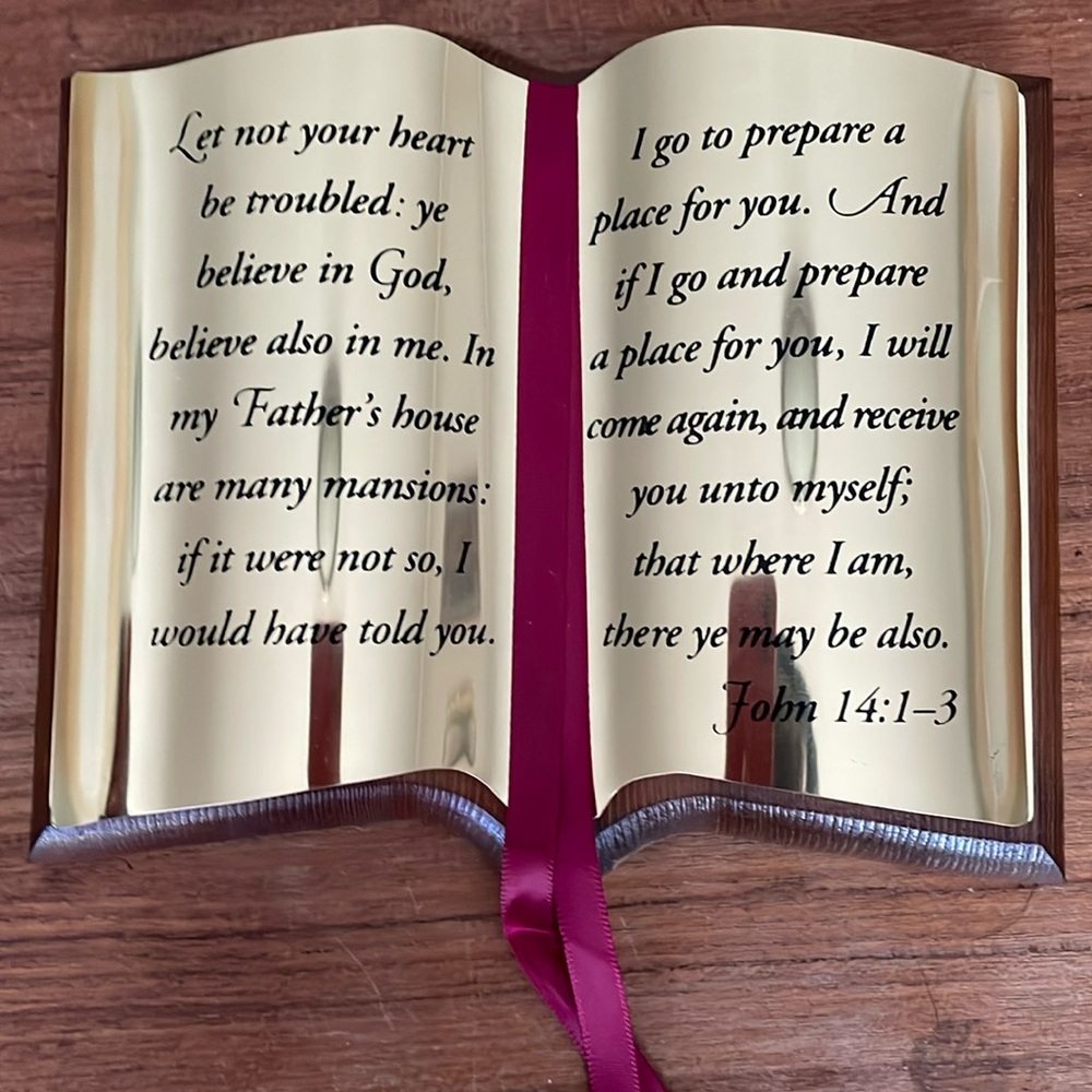 Vintage Solid Wood Bible Verse John 14: 1-3